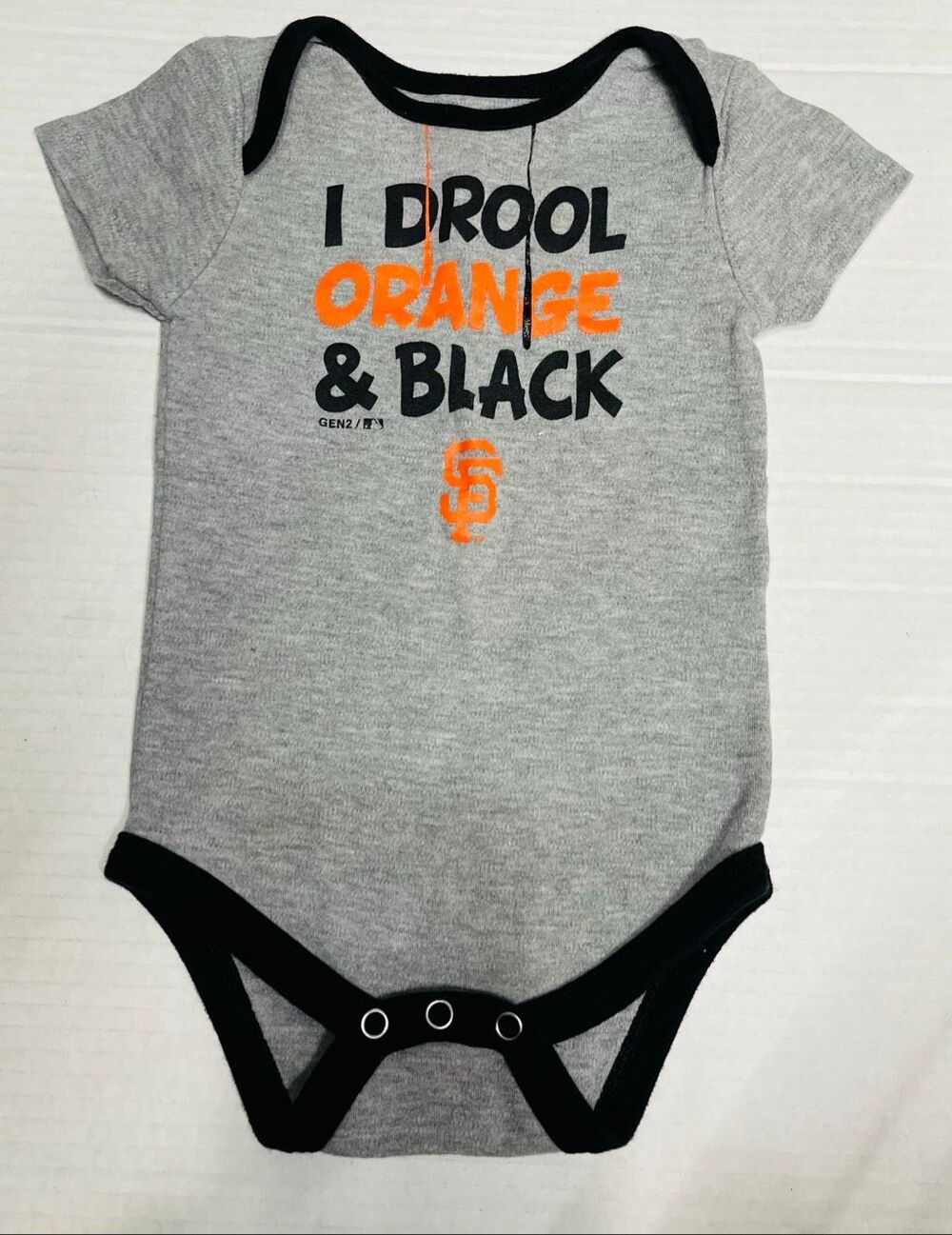 Genuine Merchandise I Drool Black And Orange SF Giants Bodysuit Boys Size 18 M